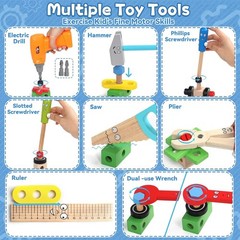 Kids Tool Set with Drill, Educational Montessori Toys for 3 Old Boys 44 Pcs …