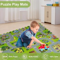 LARGE 3’x6’ City Map Traffic Foam Floor Play Mat Puzzle Foam Interlocking Tiles