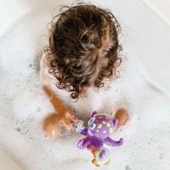 Nuby Floating Octopus Bath Toy with 3 Hoopla Rings No Hole Design 18+ Months
