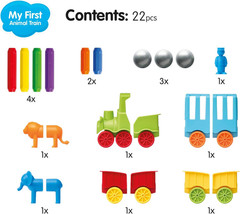 My First Animal Train STEM Magnetic Discovery Play Set with Moving Train and Sof
