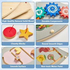 Large Elephant Wooden Activity Wall Panel Christmas Gift Educational Montesso…