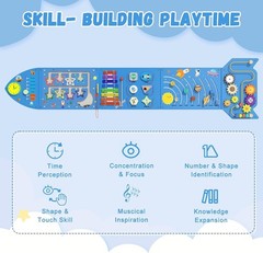Rocket Activity Wall Busy Board Panels – Sensory Wall Panel for Kids, Montess…