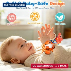Baby Toys 0-6 6-12 Months, Baby Wrist Rattle Socks and Foot Finder Set, Baby Dev