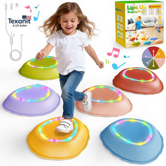 Rechargeable Stepping Stones for Kids, 6Pcs Non-Slip Balance Sensory Toys for To