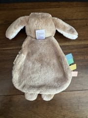Itzy Ritzy Billie the Bunny Lovey Plush Teether Toy Tan Green Crinkle Baby