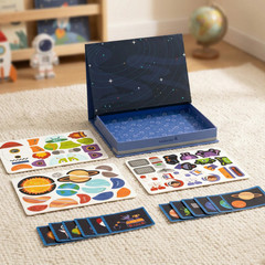 Magnetic Space Puzzle Box for Kids Wooden Montessori Learning Toy Set