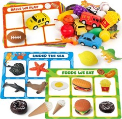 Coogam Sorting Toy for Toddlers, Animals Dinosaurs Fruits Vehicles Foods Fishes