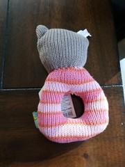 Rich Frog RING RATTLE FROG baby plush rattle toy NEW with tag Gray Cat