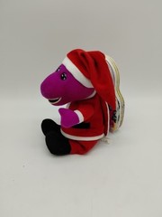 Barney Santa We Wish You a Merry Christmas Plush Board Book 1999 USA Lyrick