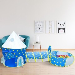 3 in 1 Toddler Crawl Tunnel Play House Tent In/Outdoor Kids Ball Pit Toys Gift
