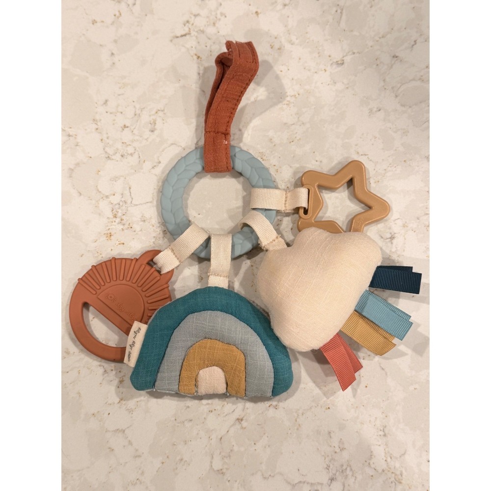 Itzy Ritzy Bitzy Bespoke Activity Gym Toy Rainbow Cloud Sun Teether Earth Tones