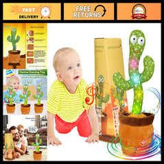 Interactive Talking Cactus Toy – Dancing, Mimicking, Repeating Sounds – Fun Gift