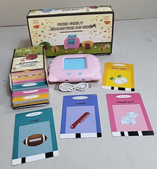 Card Early Education Device Talking Flashcards Babies Toddlers Pink With Cards