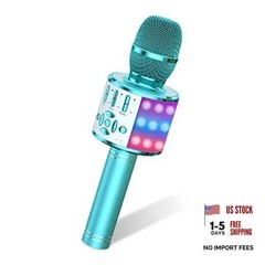 Kids Karaoke Microphone Machine Toys for Girlstooth Microphone with LED Blue