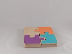 Lot of 3 Lovevery Wooden Toys: Chunky Jigsaw, Sunny Day, Sort Stack Peg Puzzles