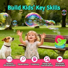 Bubble Machine for Toddlers Kids & Pets, with 8oz Safe Solution, Extra Large …