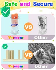 Rainbow Geometric Sorting & Stacking Toy – Safe, Non-Toxic Fun for Toddlers