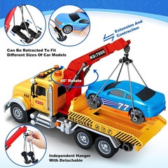 Kids Toys for 3 4 5 6 7 Years Old Boys, 15 Large Tow Truck Toy, Friction