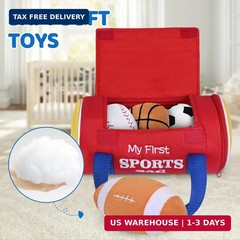 KMUYSL Baby Toys 0-12 Months, My First Sports Bag Plush Toy – 4 Sensory Balls So