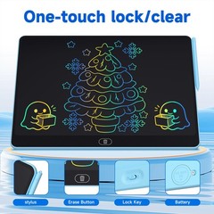 16 Inch Large LCD Writing Tablet for Kids, Colorful Reusable Electronic Doodl…
