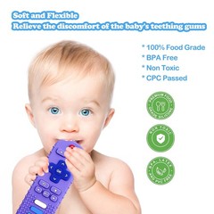 ROBBEAR Baby Teething Toys, Soft Silicone Teethers for Babies 3 6 RC-Purple