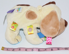 TAGGIES Brown & Yellow Puppy Dog Baby Infant Toy Stuffed Plush Animal Rattle