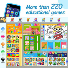 Kids Smart Phone with 220+ Educational Games, Dual Camera Toys | 3.97″ Touchscre
