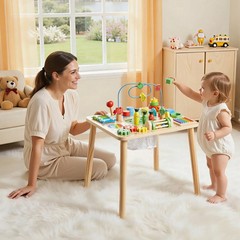 13-in-1 Wooden Montessori Activity Table for Toddlers 6M-3Y