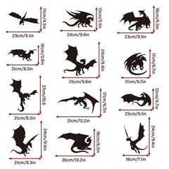 Large Dragon Wall Decals for Kids Peel and Stick Vinyl Dragon Wall Stickers D…