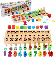 Montessori Educational Wooden Toys for Kids Toddler Number Puzzles Sorter Cou…