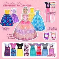 122Pcs Doll Clothes and Accessories – with Doll Sets,Fashion Pack Playset Inc…