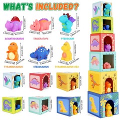 Toddlers and Babies Dinosaur Sorting and Stacking Toys Blocks for 1-3 Kids Pr…