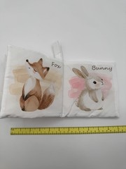 Ali+Oli Baby Cloth Book Baby Bear & Friends Sensory Crinkle Neutral Colors