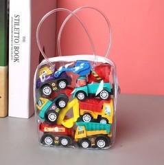 6Pcs Mini Inertial Pull Back Engineering Car Set Child Kids Cartoon Toy Birthday