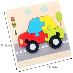 Wooden Animal Traffic Puzzle Educational Learning Toy for Kids Preschool