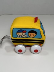 Melissa Doug Pull Back Vehicles Soft Baby Toy Car Lot of 2 Firetruck School Bus
