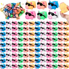 Syhood 150 Packs Mini Rubber Pigs Sunglasses Sets Pig Bath Toy Bulk Squeaky