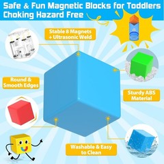 48PCS Magnetic Blocks for Toddlers Outdoor Toys Easter Gifts, Large Magnetic …