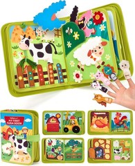 hahaland Busy Book for Toddlers 1-3 – Montessori Toys Busy Board for 1 Year Old