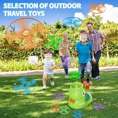 Outdoor Stomp Flying Disc Launcher Toys for Kids Ages 3 4 5 6 7 8 9 Blue Green