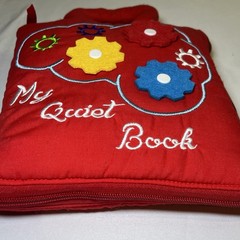 DEMOCA Red My Quiet Book Soft with Carrying Handle Basic Fine Motor Skills EUC