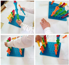Peg Board Set Toys-Montessori Occupational Therapy Fine Motor Skills Toy, Suitab