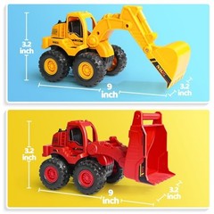 Construction Toys, Friction Powered Excavator Loader Truck Vehicles, Beach