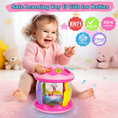 M SANMERSEN Baby Girl Toys 12 Months – Babies Ocean Rotating Projector Light up
