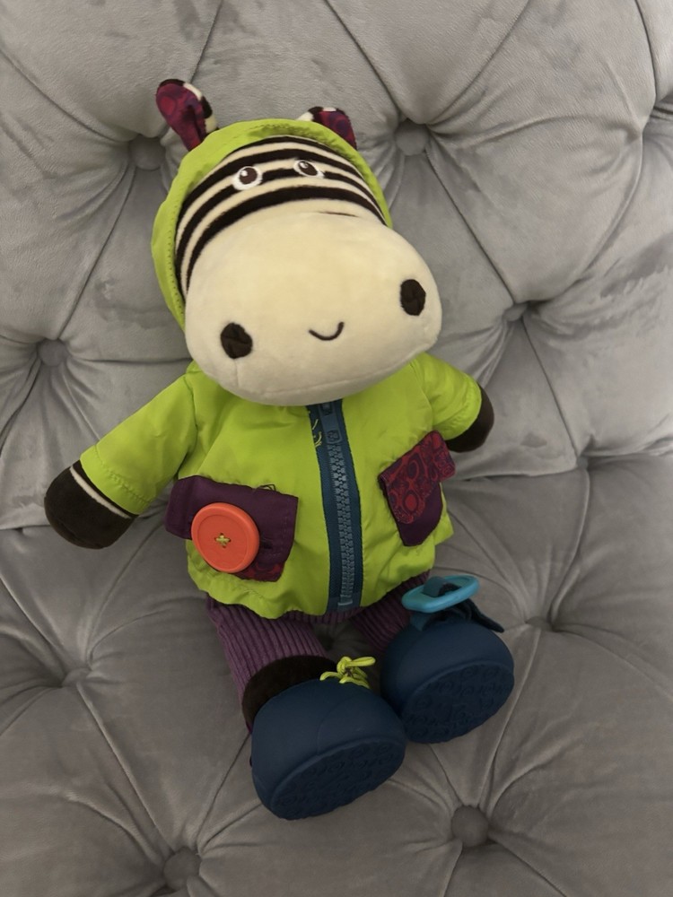 Giggly Zipper Zebb by B Toys Plush Toy