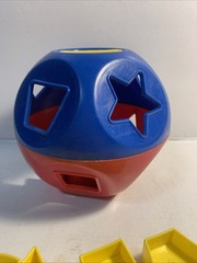 Tupperware Shape O Ball Sorter Toy Complete Number 10 Shapes Red Blue Yellow