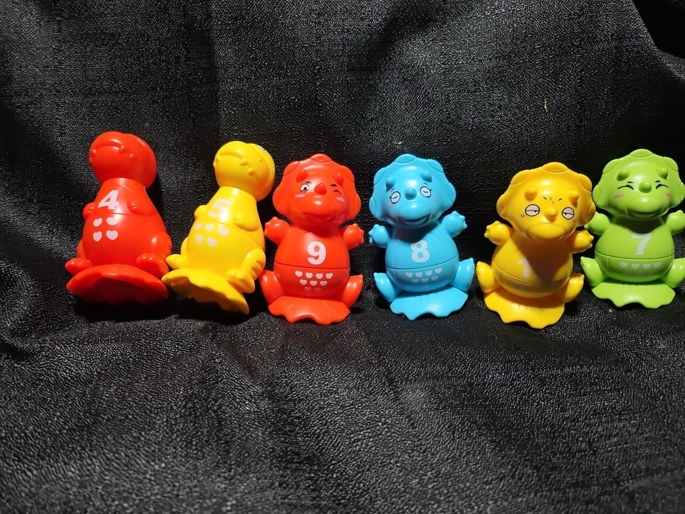 Websonaw Dinos Dinosaurs T-Rex Triceratops Stacking Shapes Numbered4,5 ,7,8 10