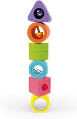 Janod – I Wood Sensory 6-Block Wooden Puzzle – Educational Toys – Learning Shape