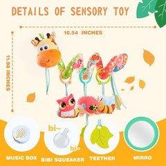 Jollybaby Crib Stroller Car Seat Toys for Baby 0-3-6-9-12 Months, Yellow