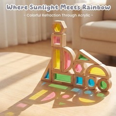 Wood Building Blocks Set for Kids,Rainbow Stacker Stacking Game Construction …